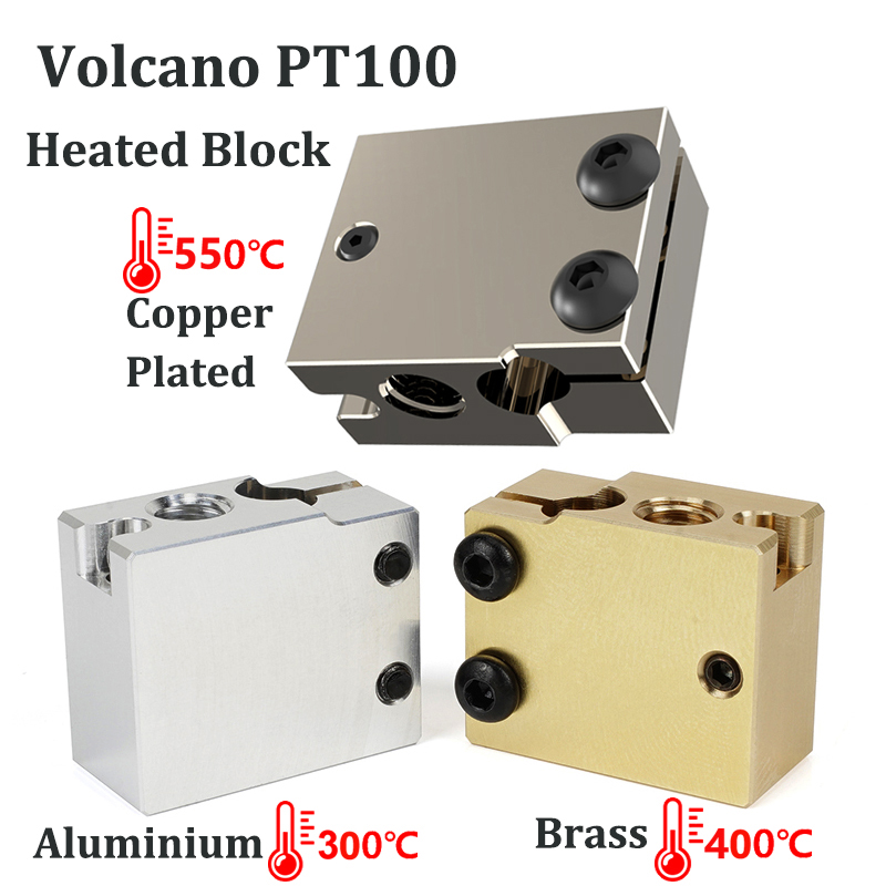 Direct Drive Extruder - Vulcão aquecedor bloco pt100, latão e