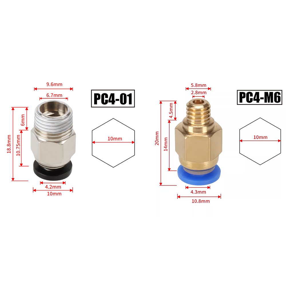 10 peças/lote Conectores Pneum - Bowden Tube avaliação e preço