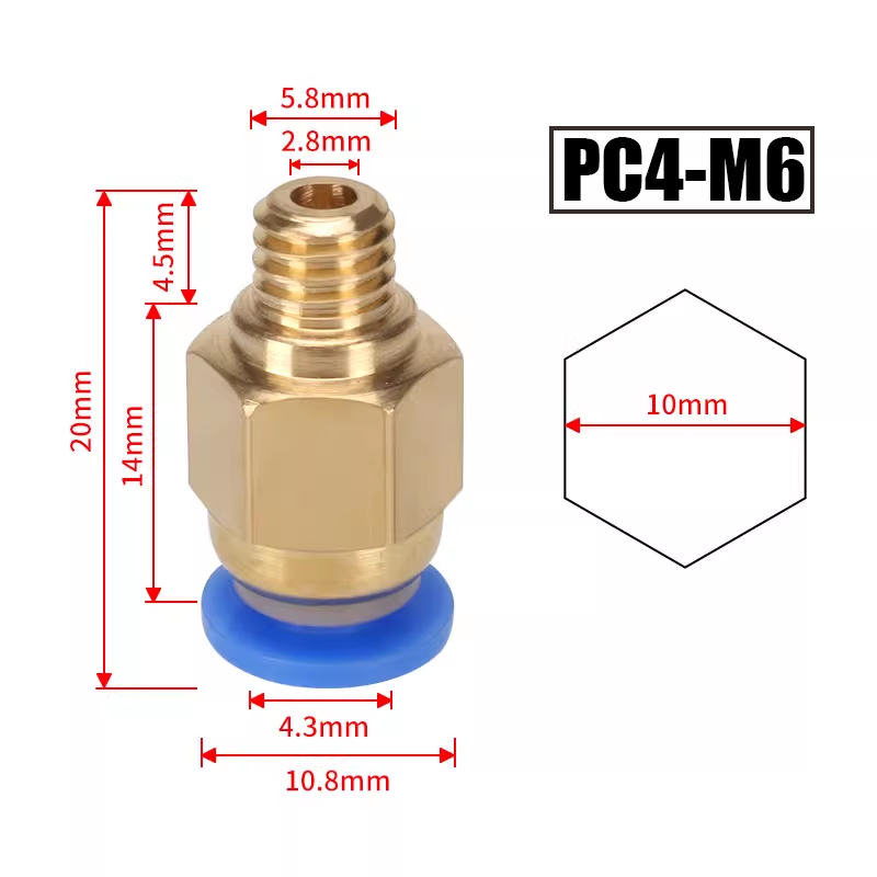 10 peças/lote Conectores Pneum - Bowden Tube avaliação e preço