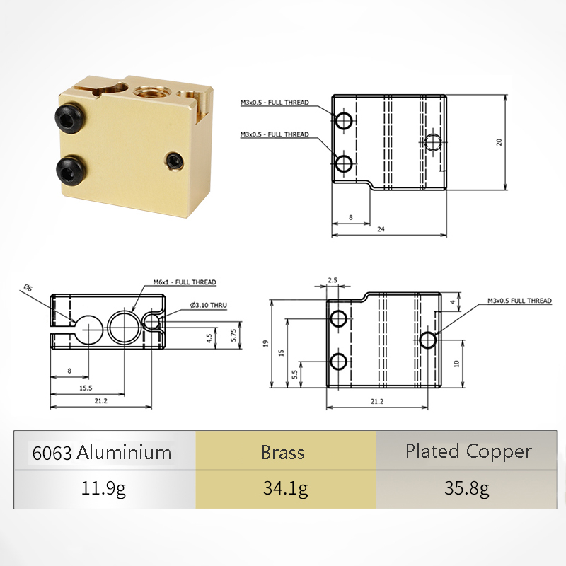 Vulcão aquecedor bloco pt100,  - Direct Drive Extruder avaliação e preço